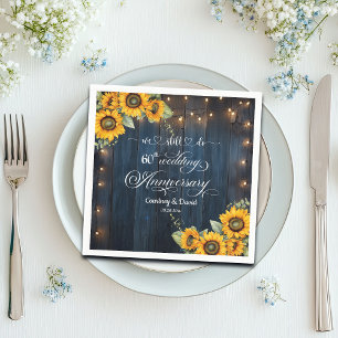 We Still Do 60th Wedding Anniversary String Lights Napkin