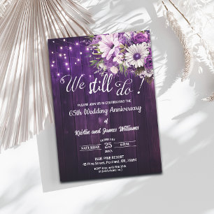 We Still Do 65th Wedding Anniversary String Lights Invitation
