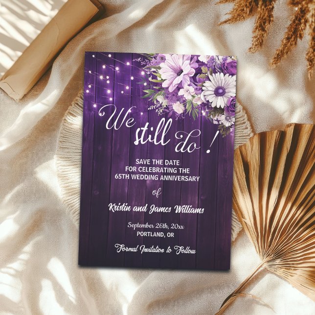 We Still Do 65th Wedding Anniversary String Lights Save The Date (Creator Uploaded)