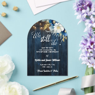 We Still Do 70th Wedding Anniversary String Lights Acrylic Invitations