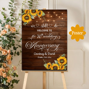 We Still Do 70th Wedding Anniversary String Lights Poster