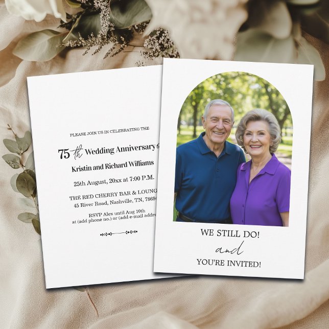 We Still Do 75th Wedding Anniversary Photo Invitation (Creator Uploaded)