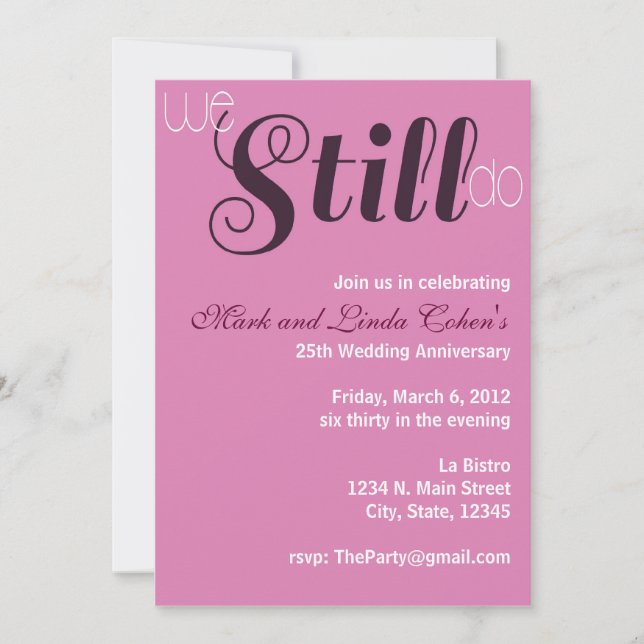 We Still Do Anniversary Invitation (Front)