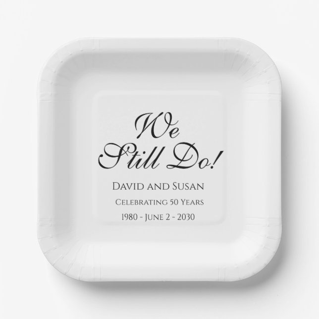 We Still Do! Anniversay Paper Plates (Front)