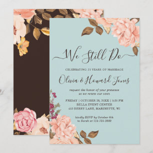 We Still Do Aqua Blush Vow Renewal Invitation