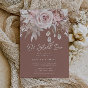 We Still Do Blush Floral Vow Renewal Silver