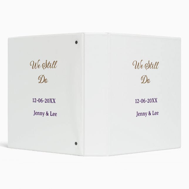 We still do brown pink name date year boho retro s binder (Background)