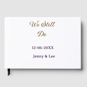 We still do brown pink name date year boho retro s guest book