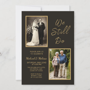We Still Do Charcoal Gold 50th Anniversary Invitation