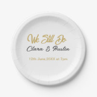 We still do couple name date champagne gold vow re