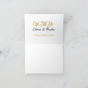 We still do couple name date champagne gold vow re thank you card
