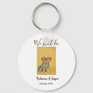 We still do couple name pet dog photo date simple keychain
