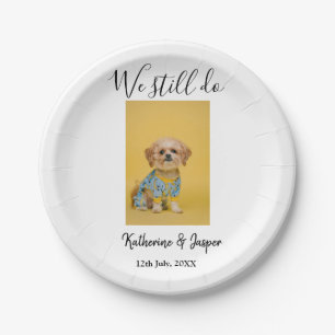 We still do couple name pet dog photo date simple paper plate