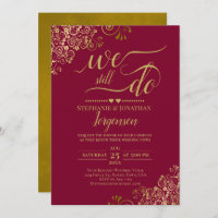 We Still Do Elegant Burgundy & Gold Vow Renewal