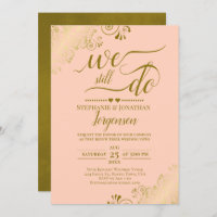 We Still Do Elegant Coral Peach & Gold Vow Renewal