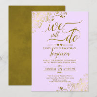 We Still Do Elegant Lilac Purple Gold Vow Renewal