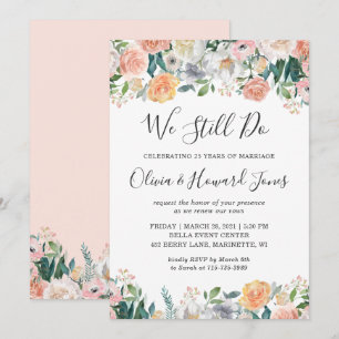 We Still Do Garden Floral Vow Renewal Invitation