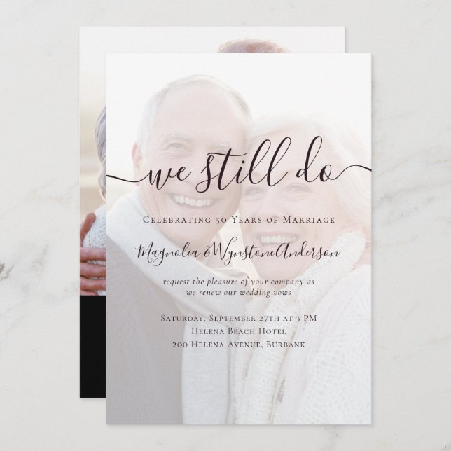 We Still Do Photo QR Code Vow Renewal  Invitation (Front/Back)