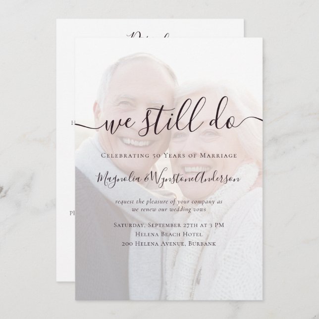 We Still Do Photo Vow Renewal All in One Invitation (Front/Back)