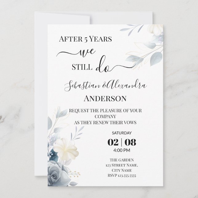 We still Do Renewal Wedding Vows Anniversary Invit Invitation (Front)
