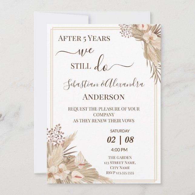 We still Do Renewal Wedding Vows Anniversary Invit Invitation (Front)