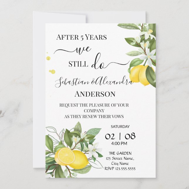 We still Do Renewal Wedding Vows Anniversary Invitation (Front)
