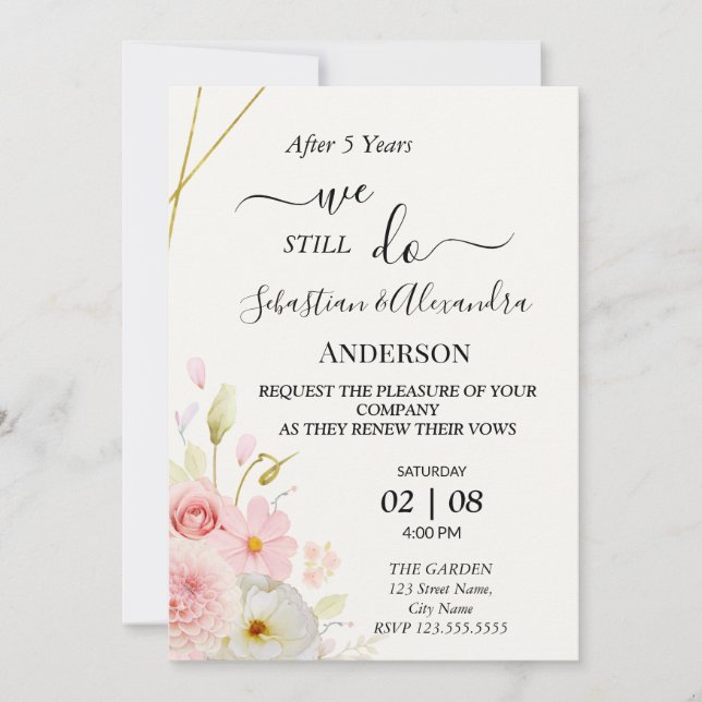 We still Do Renewal Wedding Vows Anniversary Invitation (Front)
