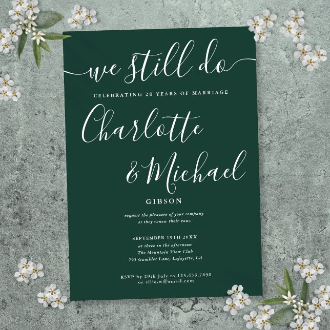 We Still Do Script Vow Renewal Anniversary Invitation (We Still Do Script Vow Renewal Anniversary Invitation)
