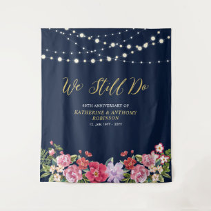 We Still Do   String Lights 50 Wedding Anniversary Tapestry