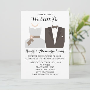 We Still Do Wedding Anniversary Renewal  Invitatio Invitation