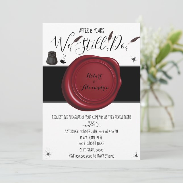 We Still Do | Wedding Anniversary Renewal Invitation (Standing Front)