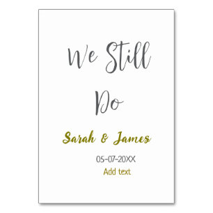 We still do wedding anniversary simple grey gold table number