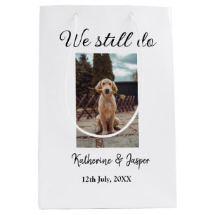 We still do wedding couple pet photo name date sim medium gift bag