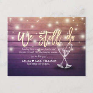 We Still Do Wedding Postponement Love is Patient Announcement Postcard