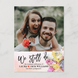 We Still Do Wedding Postponement Rescheduled Photo Announcement Postcard