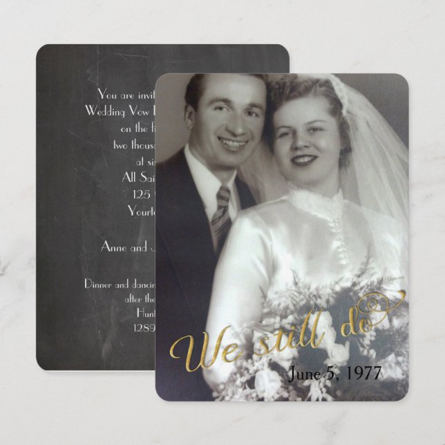 We Still Do-wedding vow renewal photo frame Invitation (Front/Back)