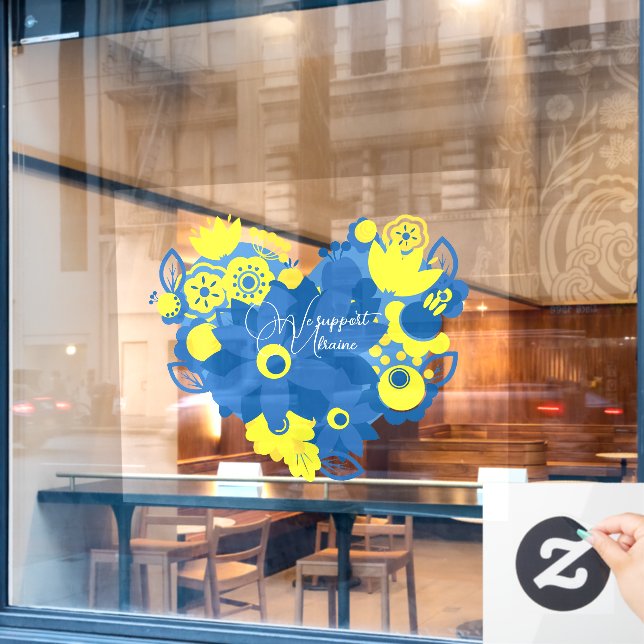 We support Ukraine Window Cling (Cafe Window)