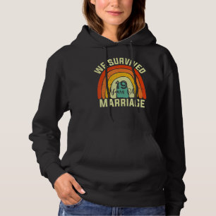 We Survived 19 Years Of Marriage Couple 19th Anniv Hoodie