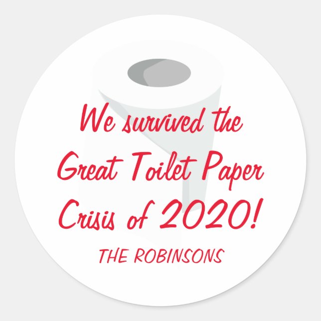 We Survived 2020! Funny Quarantine Classic Round Sticker (Front)