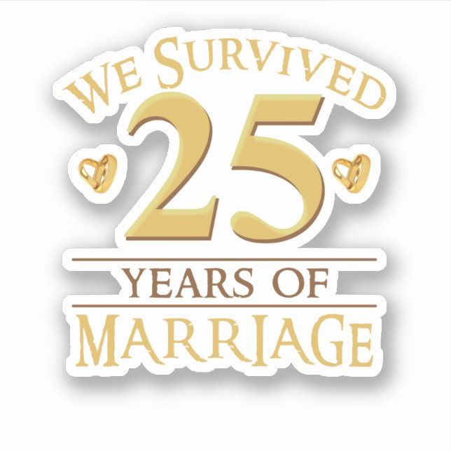 We Survived 25 Years Of Marriage Couple 25th Anniv (Front)