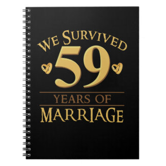 We Survived 59 Years Of Marriage Couple 59th Anniv Notebook