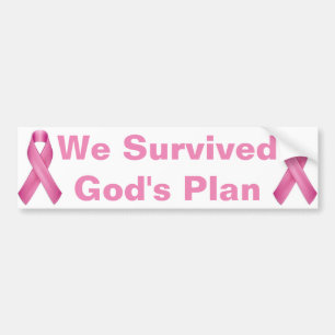 We Survived God's Plan Breast Cancer Awareness Bumper Sticker