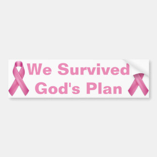 We Survived God's Plan Breast Cancer Awareness Bumper Sticker