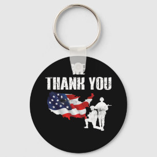We Thank You Memorial Day Veteran Military Keychain