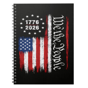 We The People 1776 2026 Patriotic Flag Notebook
