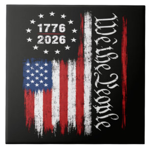 We The People 1776 2026 Patriotic Flag Tile