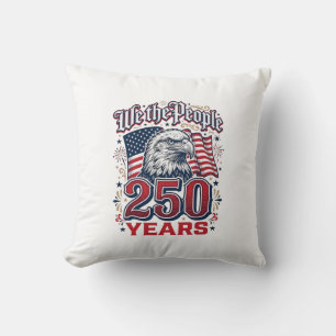 We The People 250 Years Patriotic Eagle Vintage De Throw Pillow