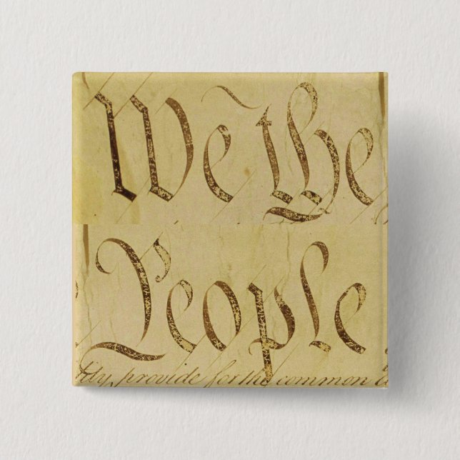 We the People 2 Inch Square Button (Front)