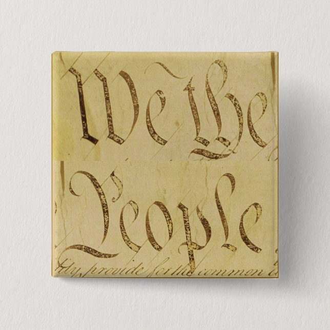 We The People 2 Inch Square Button (Front)