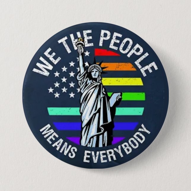 we the people... 3 inch round button (Front)